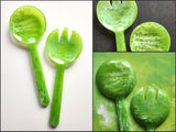 2-Piece Salad Serving Set - Hand-poured Resin Salad Serving Set - Salad Serving Utensils Spoon/Fork - Serving Spoon Set - Housewarming Gift