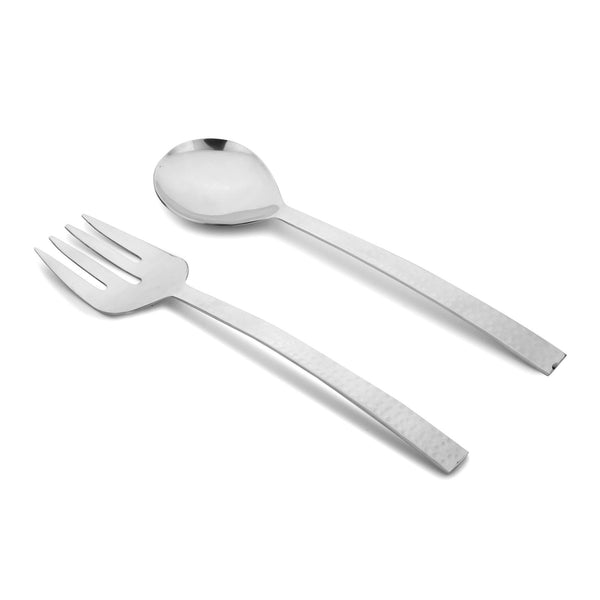 Choice 2-Piece Hollow Stainless Steel Handle Salad Serving Utensils Set