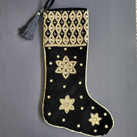 Personalized Christmas Stocking with Initial - Handmade Family Stockings - Christmas Decor - Tassel Embroidered stocking -Monogram Stocking