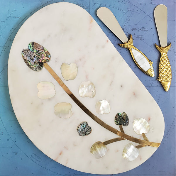 Marble Tray and Cheese Board - Flower Shape