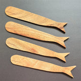 Whale Cheese Knives Set - Wooden Handmade Spreader Knives - Wooden whale cheese spreaders - 4 Wooden Spreaders - Gift Boxed