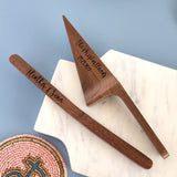 Wedding Cake Server and Knife - Custom Wooden Cake Knife Set - Personalized Rustic Wedding Gift  - Cake Shovel and Knife -  Artisan Handmade